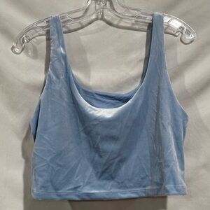 Athleta Velvet Cut Out Sports Bra Blue Womens Size Extra large NWOT
